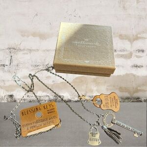 Hallmark Gold Crown Silver-Tone 'Blessed' Key Necklace